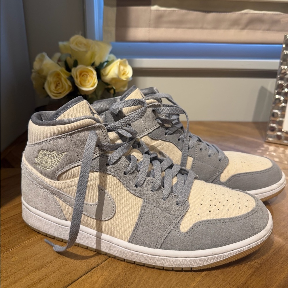 Nike Gray and Cream Jordan Sneakers